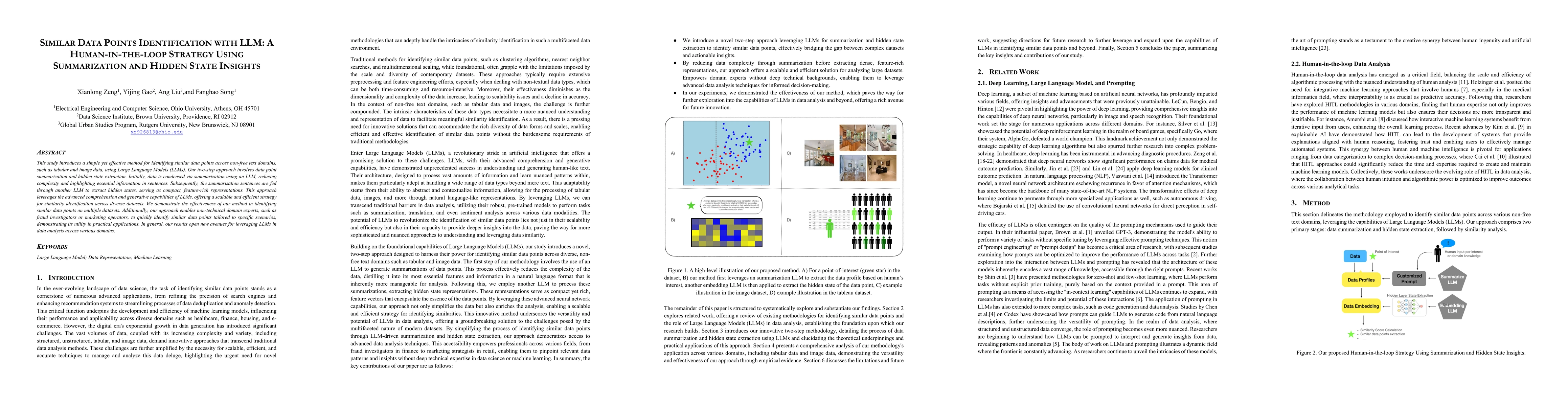 Thumbnail for Similar Data Points Identification with LLM: A Human-in-the-loop
  Strategy Using Summarization and Hidden State Insights