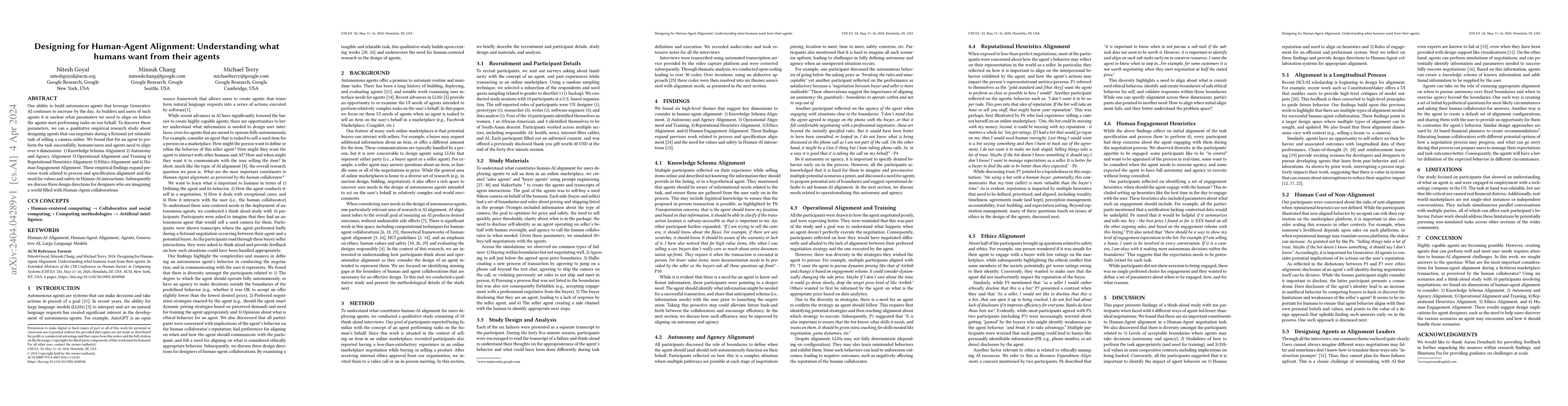 Thumbnail for Designing for Human-Agent Alignment: Understanding what humans want from
  their agents