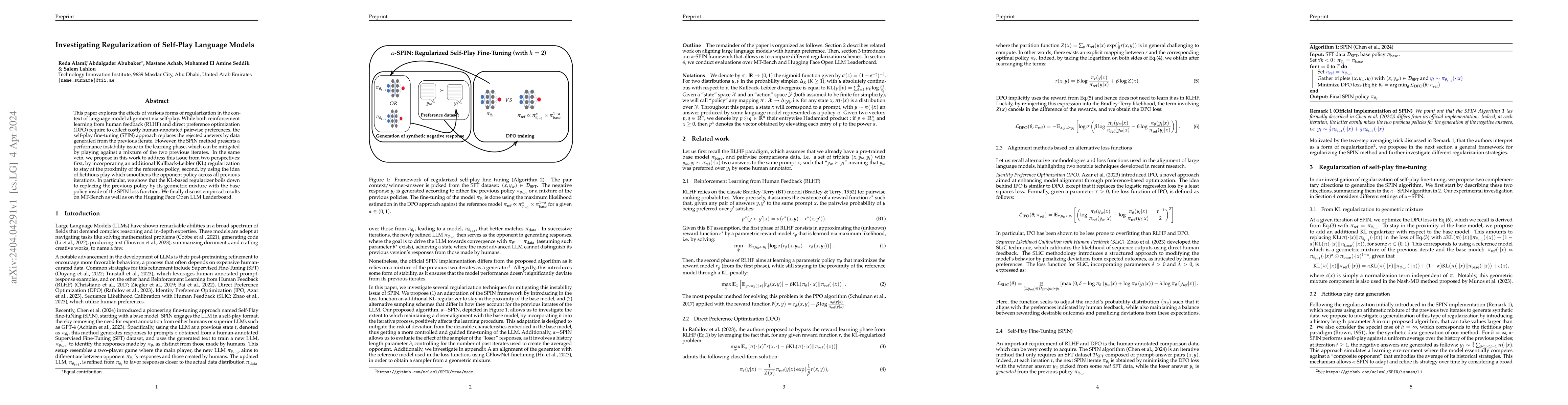 Thumbnail for Investigating Regularization of Self-Play Language Models