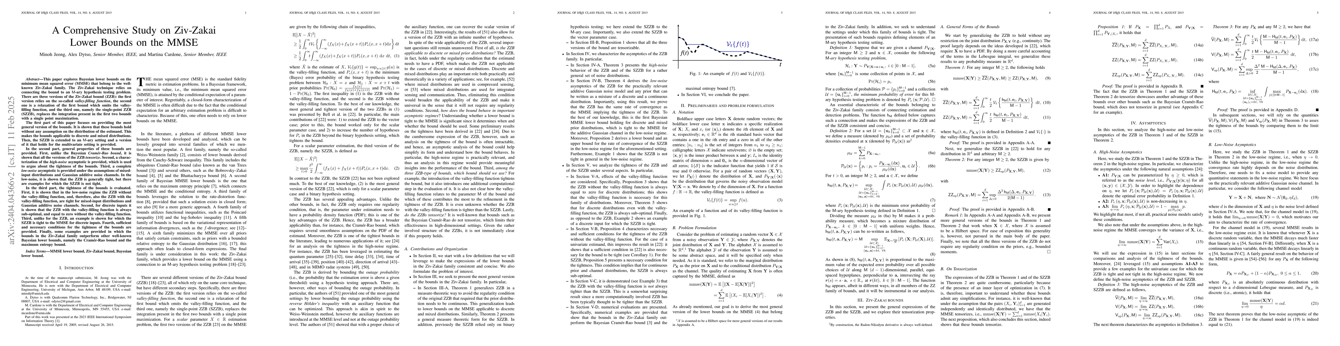 Thumbnail for A Comprehensive Study on Ziv-Zakai Lower Bounds on the MMSE