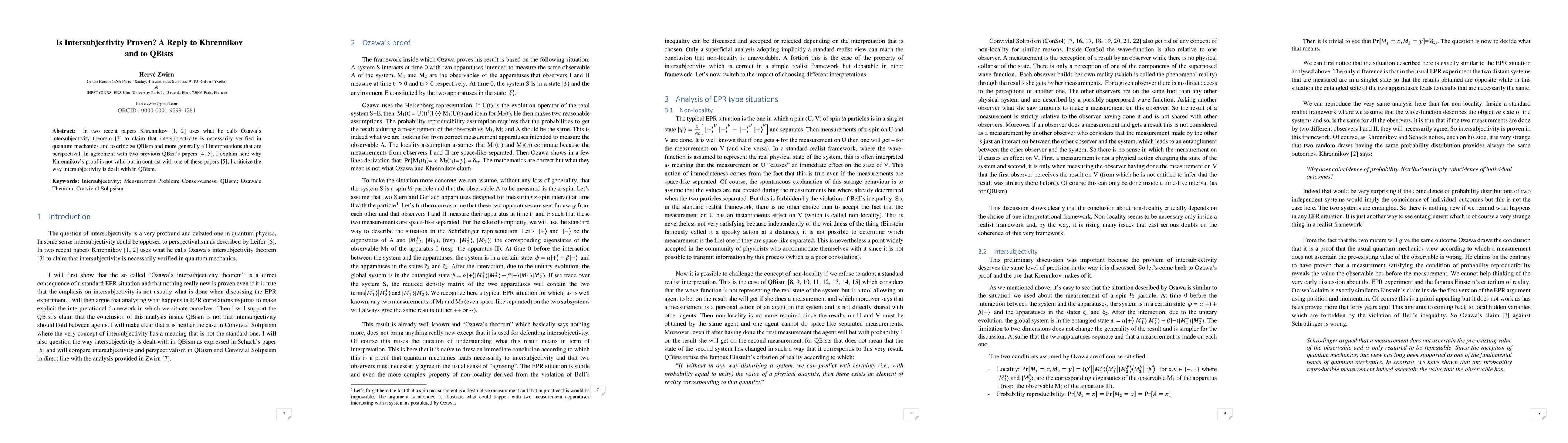 Thumbnail for Is Intersubjectivity Proven? A Reply to Khrennikov and to QBists