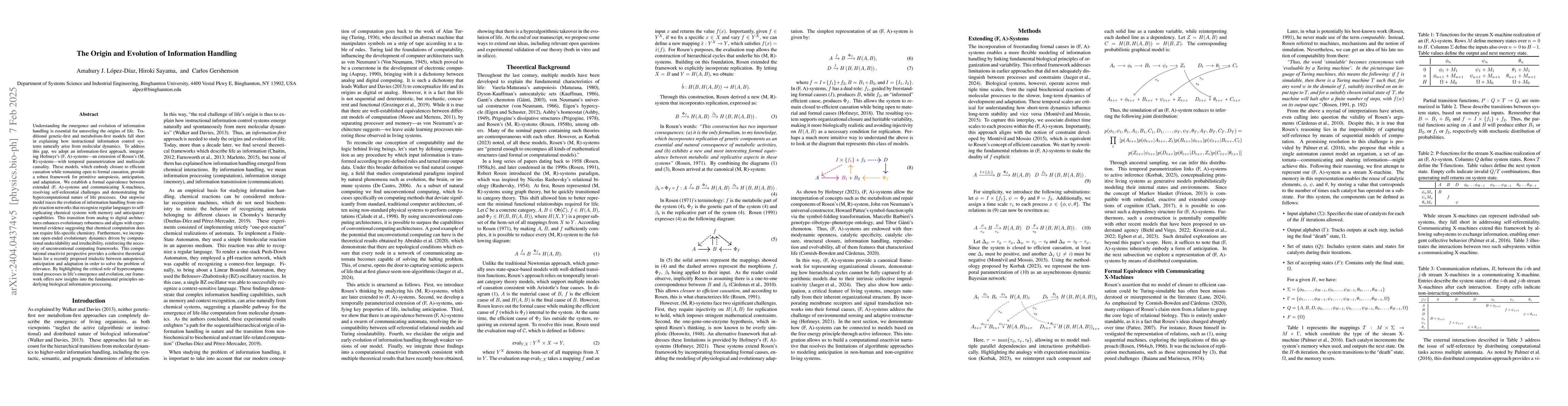 Thumbnail for The Origin and Evolution of Information Handling
