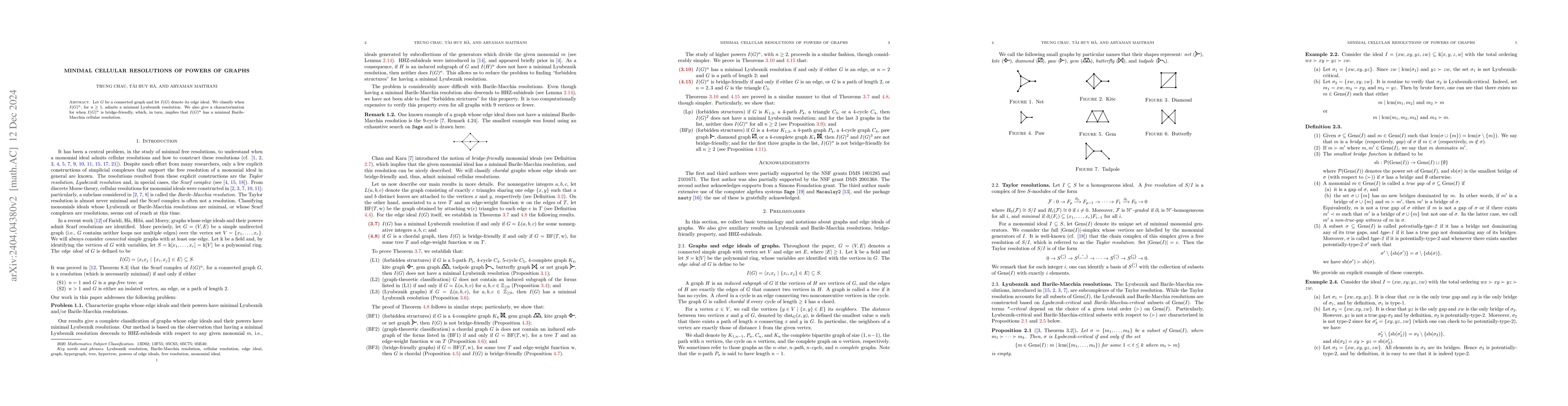 Thumbnail for Powers of Edge Ideals of Graphs with Minimal Cellular Resolutions
