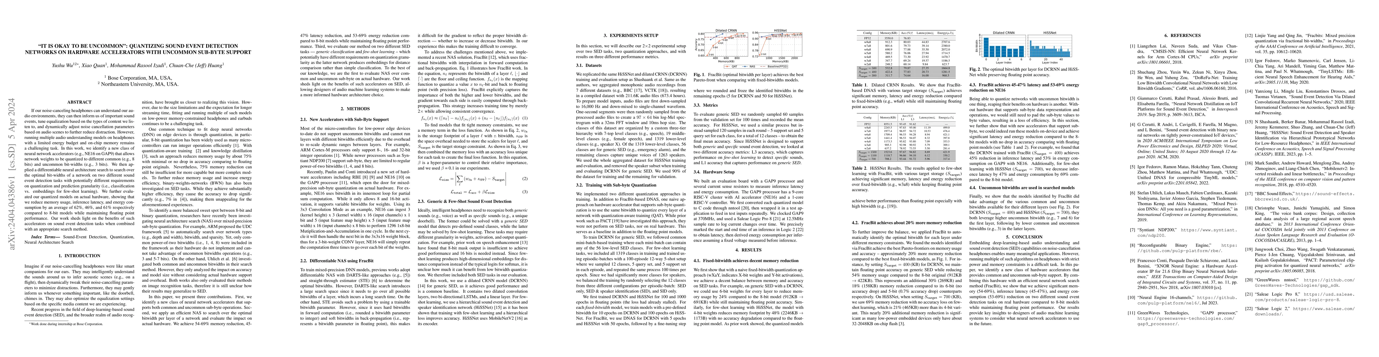 Thumbnail for "It is okay to be uncommon": Quantizing Sound Event Detection Networks
  on Hardware Accelerators with Uncommon Sub-Byte Support