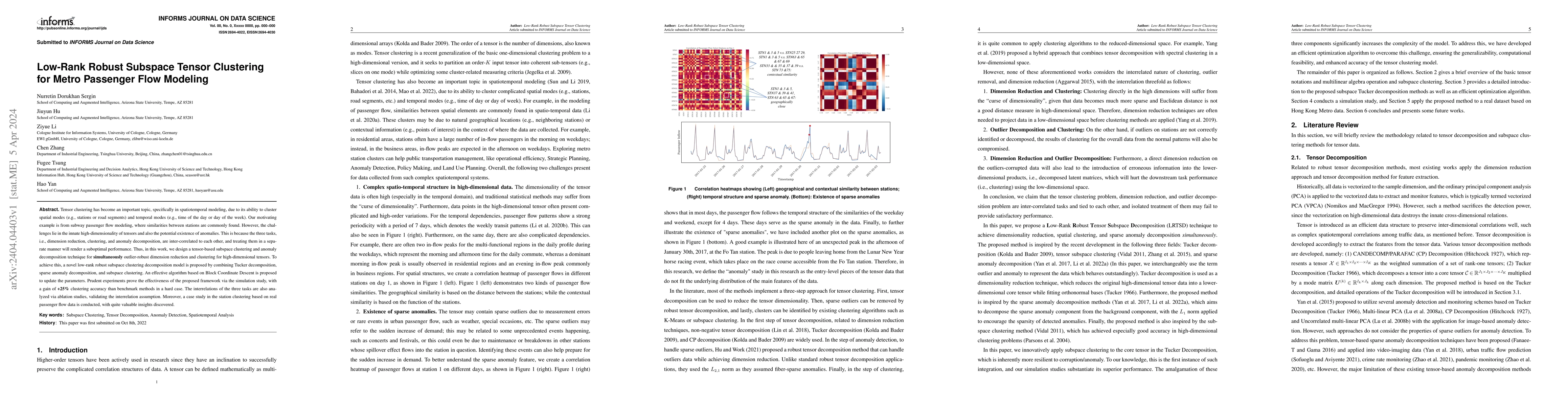 Thumbnail for Low-Rank Robust Subspace Tensor Clustering for Metro Passenger Flow
  Modeling