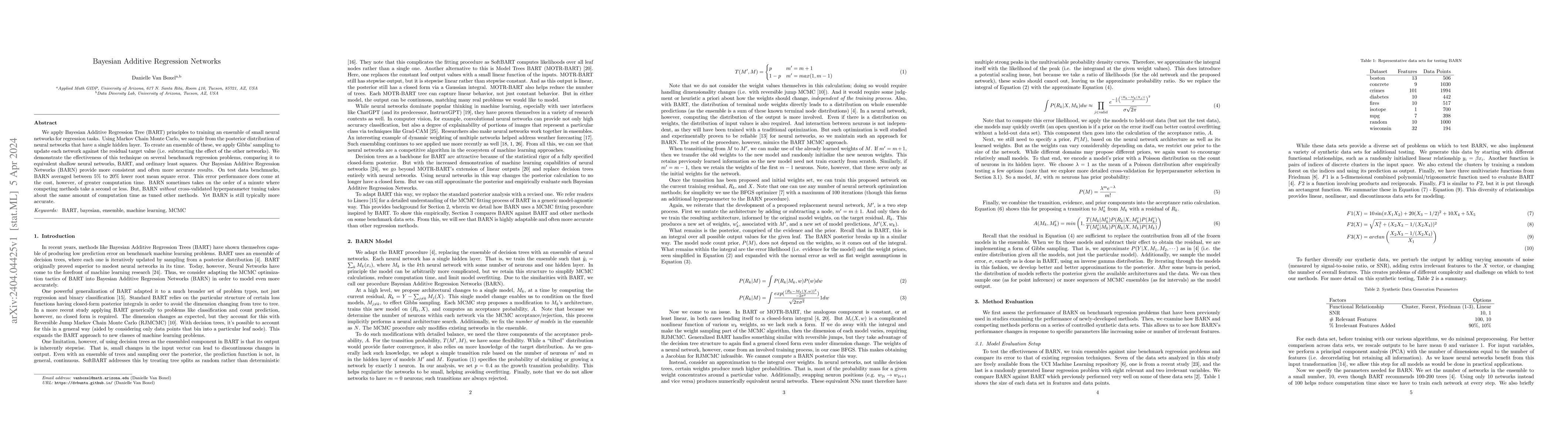 Thumbnail for Bayesian Additive Regression Networks