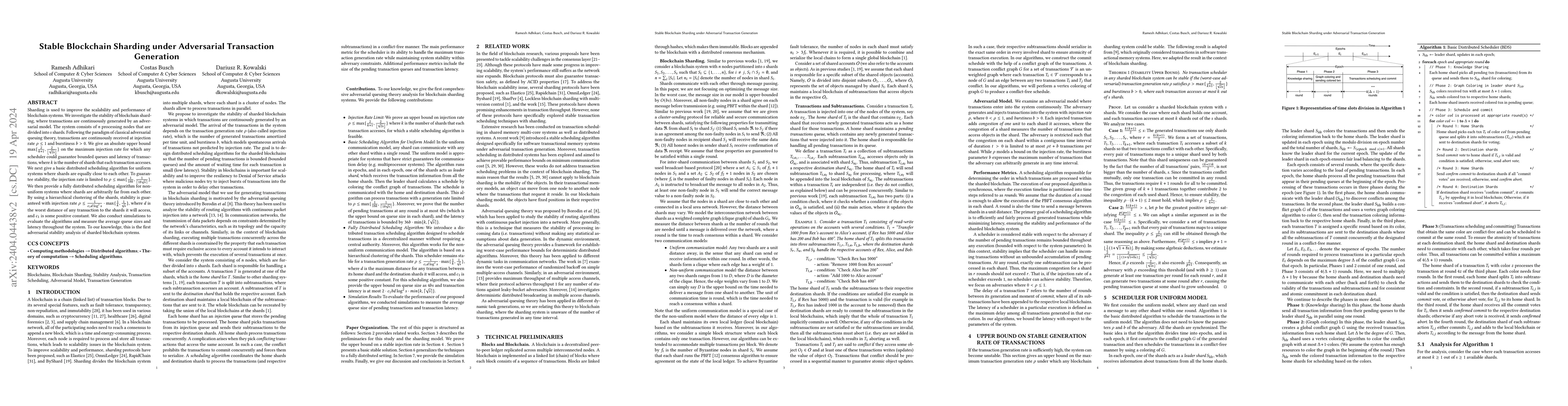 Thumbnail for Stable Blockchain Sharding under Adversarial Transaction Generation
