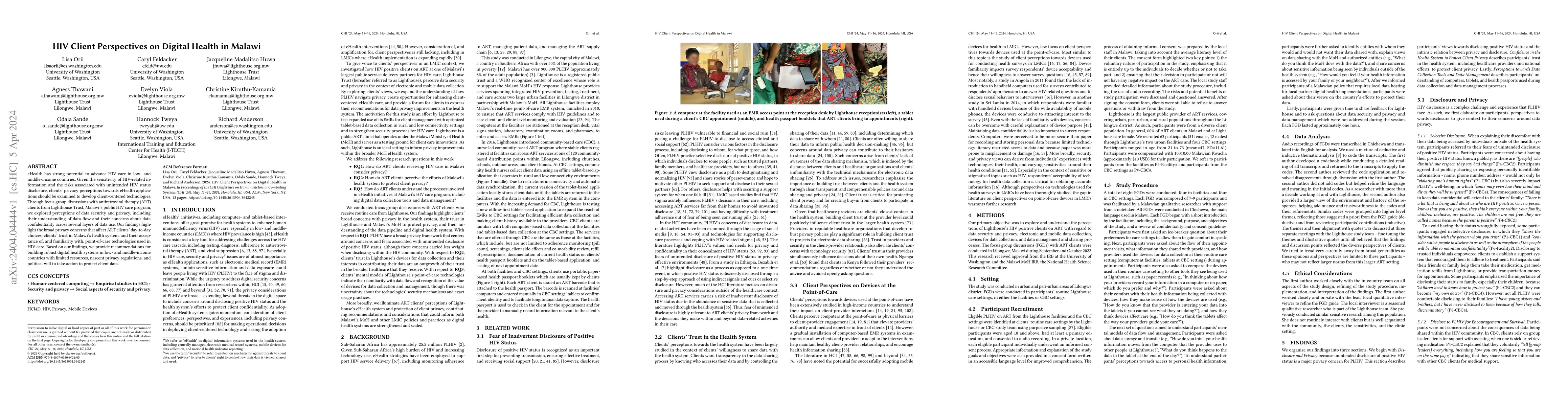 Thumbnail for HIV Client Perspectives on Digital Health in Malawi