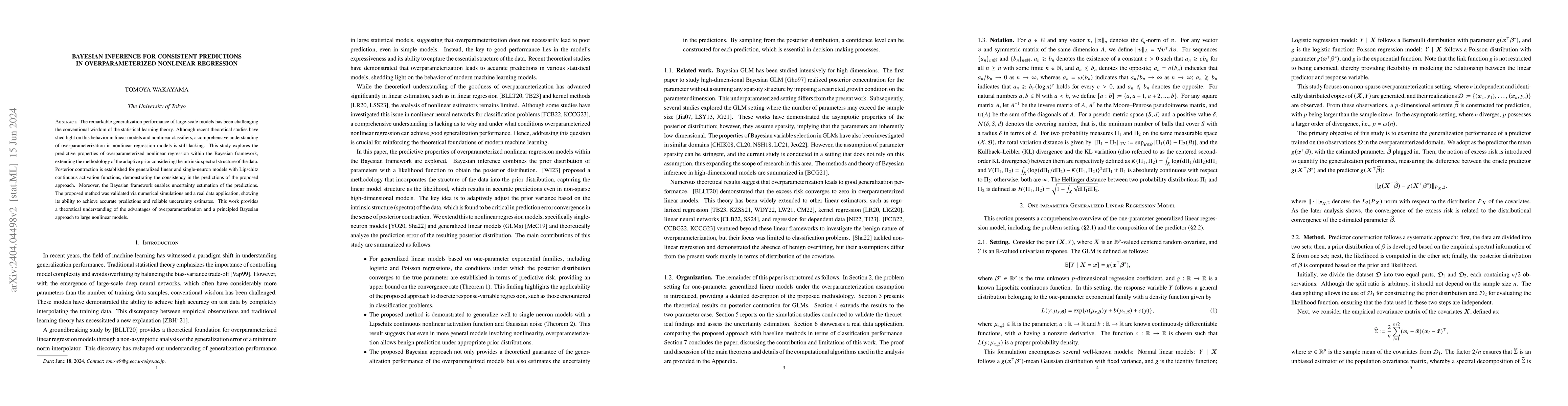 Thumbnail for Bayesian Inference for Consistent Predictions in Overparameterized
  Nonlinear Regression