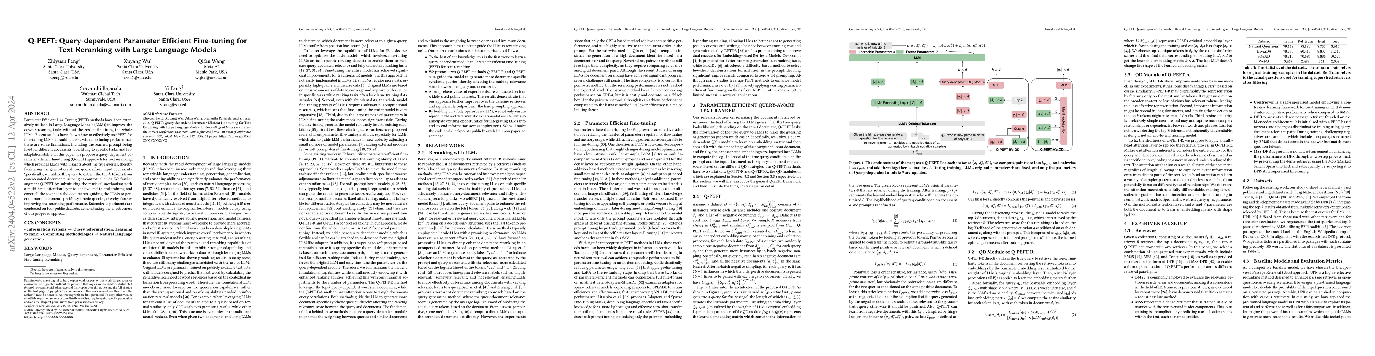 Thumbnail for Q-PEFT: Query-dependent Parameter Efficient Fine-tuning for Text
  Reranking with Large Language Models