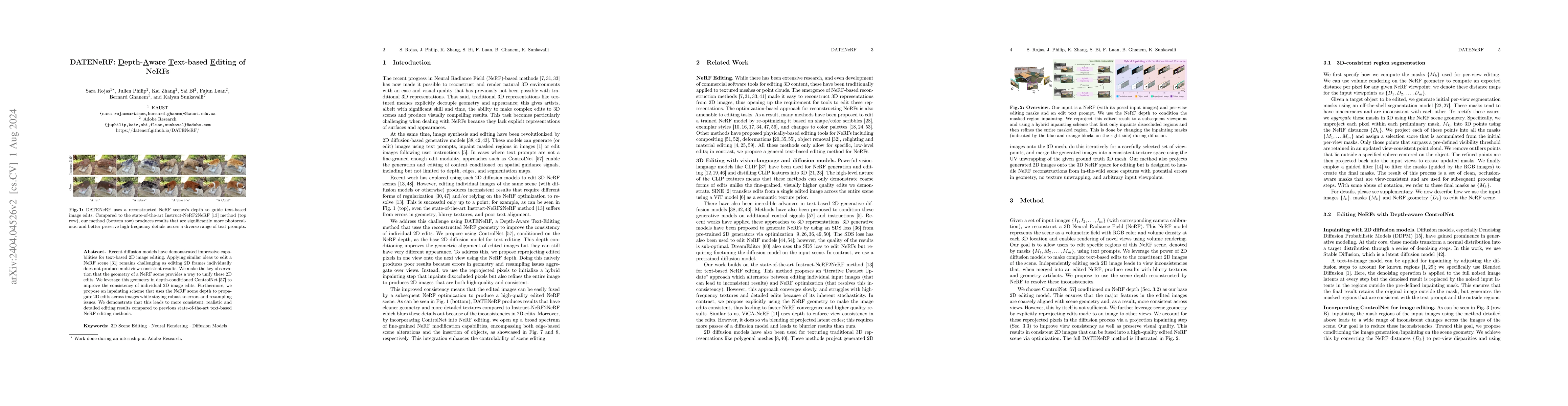 Thumbnail for DATENeRF: Depth-Aware Text-based Editing of NeRFs