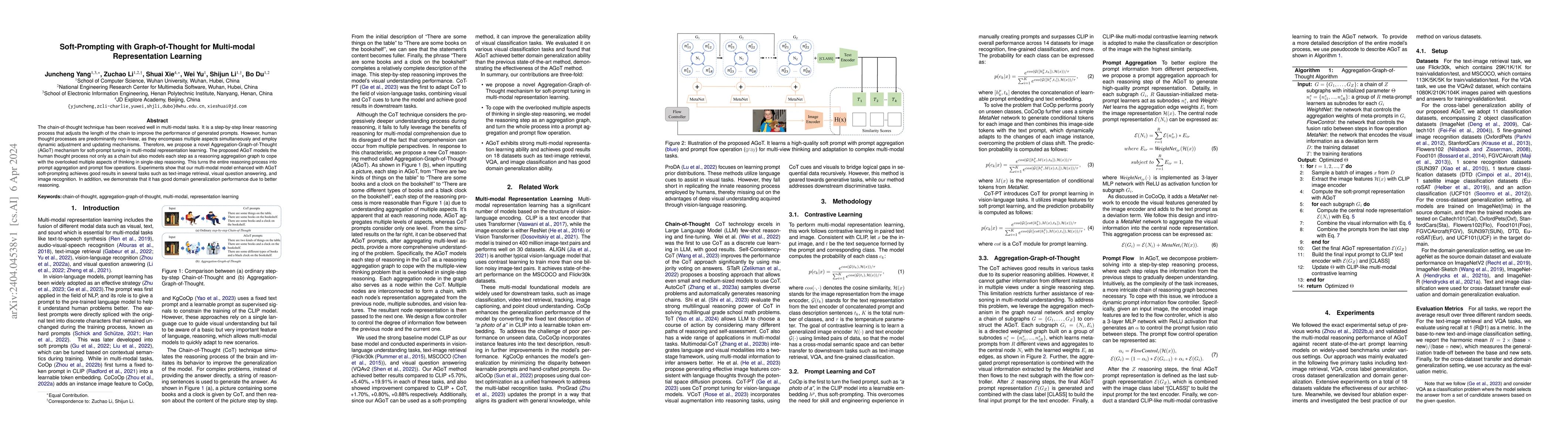 Thumbnail for Soft-Prompting with Graph-of-Thought for Multi-modal Representation
  Learning