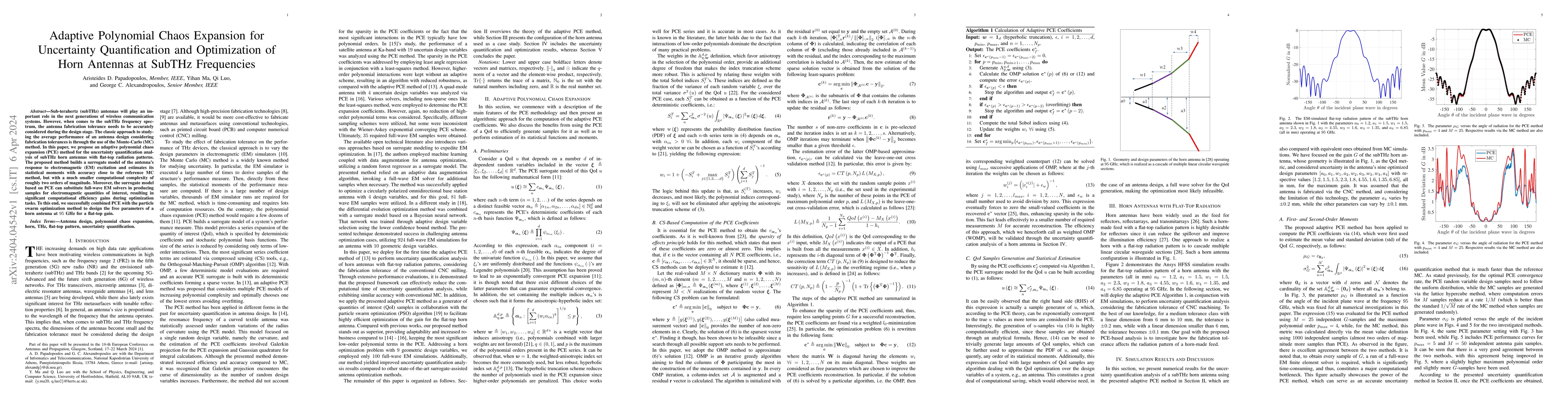 Thumbnail for Adaptive Polynomial Chaos Expansion for Uncertainty Quantification and
  Optimization of Horn Antennas at SubTHz Frequencies