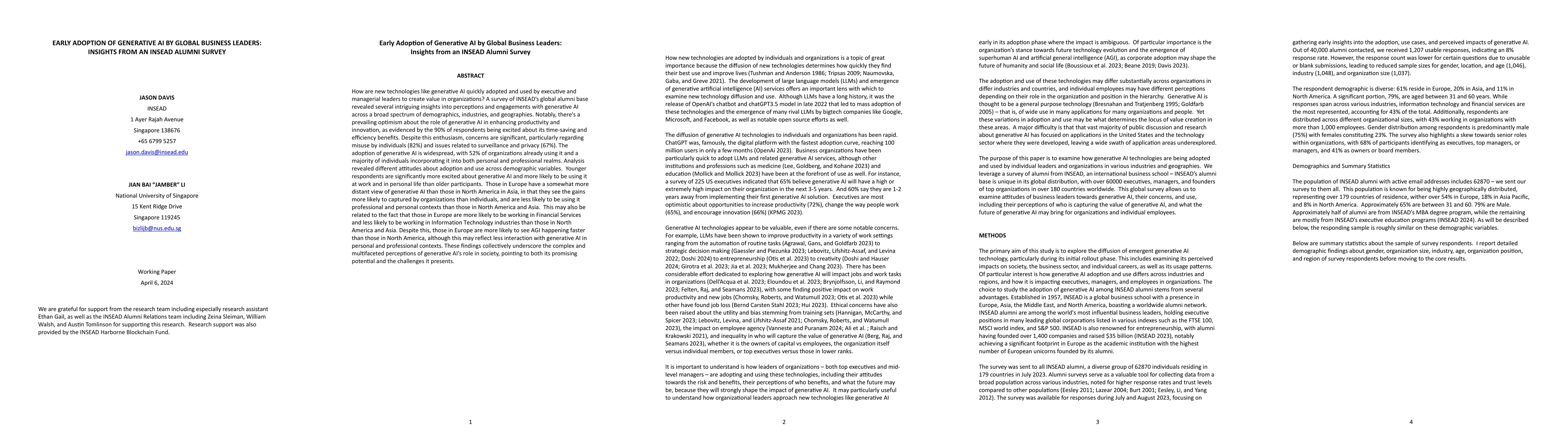 Thumbnail for Early Adoption of Generative AI by Global Business Leaders: Insights
  from an INSEAD Alumni Survey