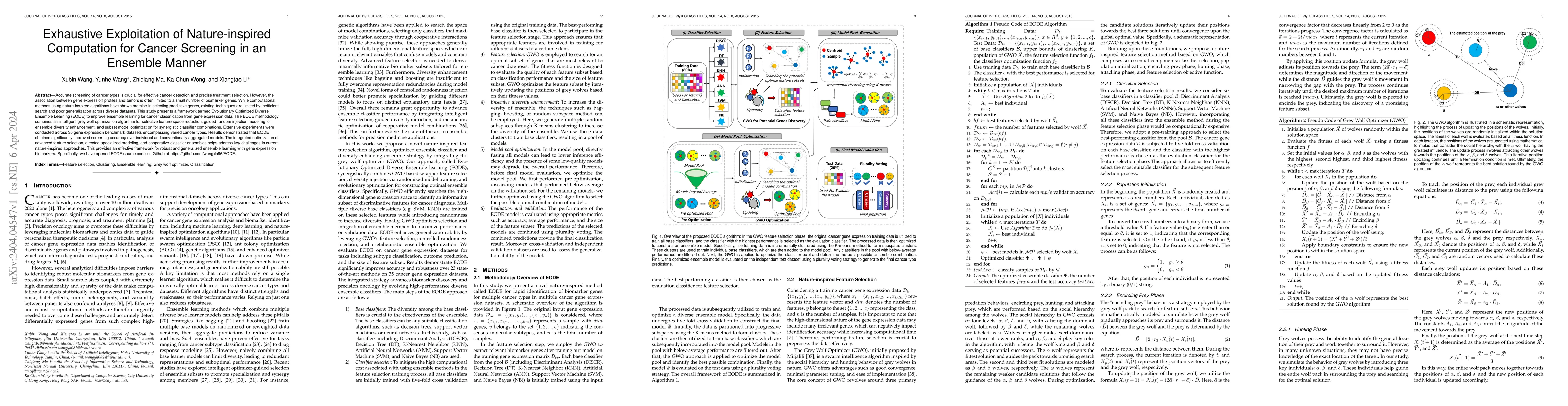 Thumbnail for Exhaustive Exploitation of Nature-inspired Computation for Cancer
  Screening in an Ensemble Manner