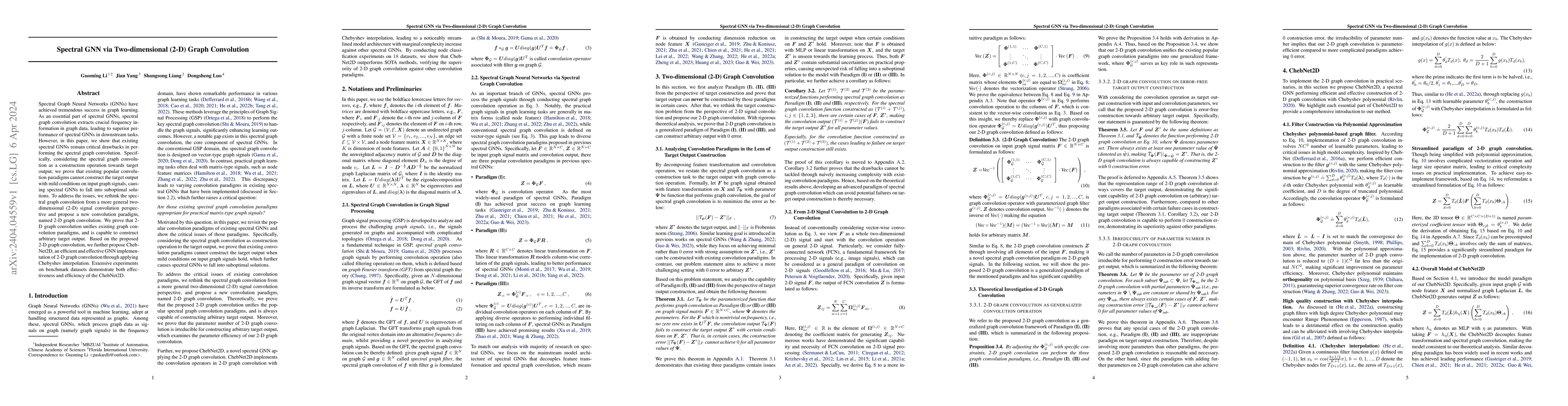 Thumbnail for Spectral GNN via Two-dimensional (2-D) Graph Convolution