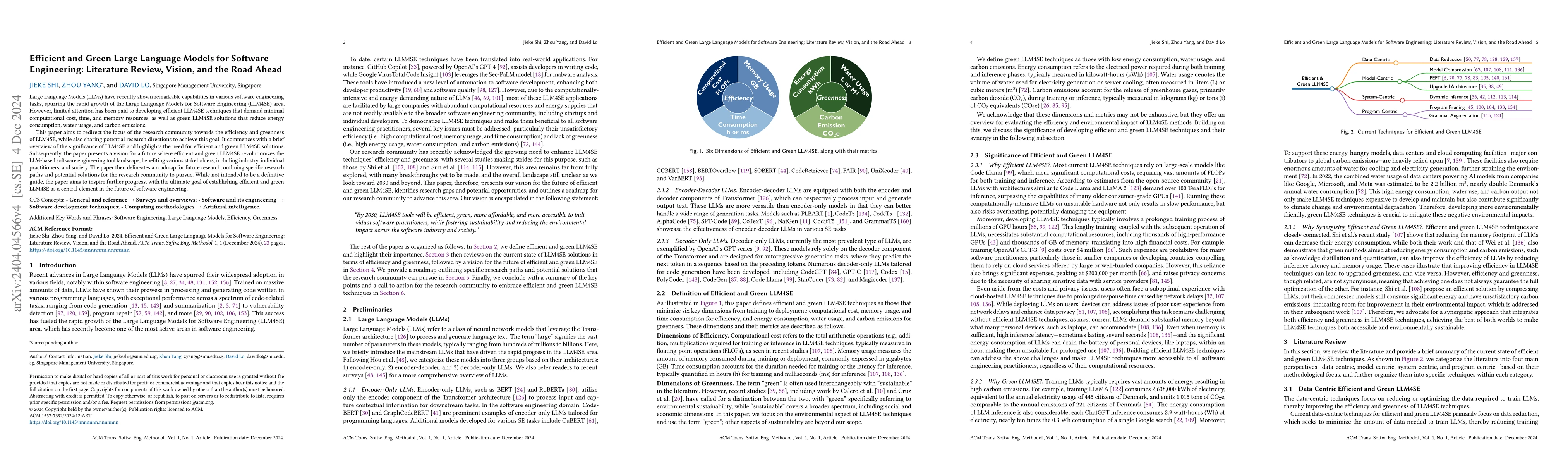 Thumbnail for Efficient and Green Large Language Models for Software Engineering:
  Vision and the Road Ahead