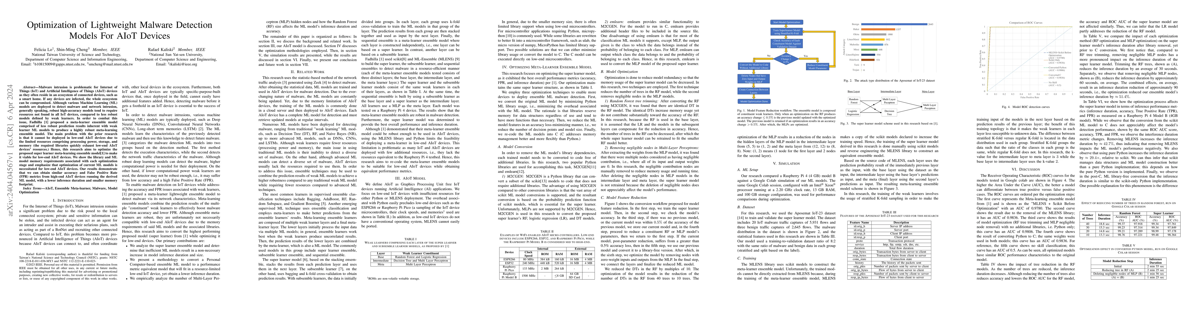Thumbnail for Optimization of Lightweight Malware Detection Models For AIoT Devices