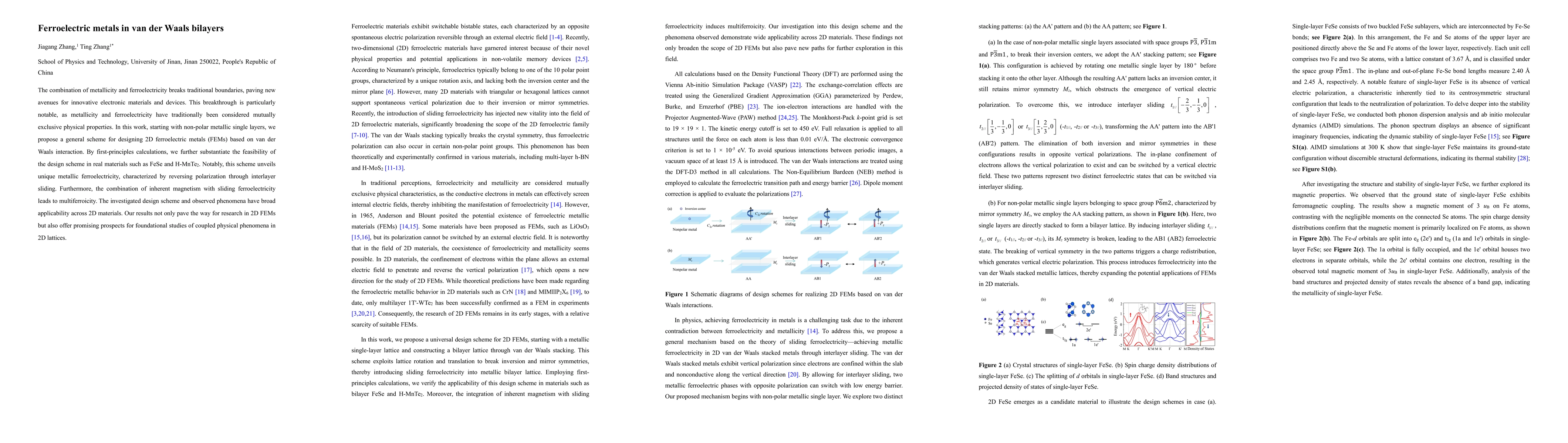 Thumbnail for Ferroelectric metals in van der Waals bilayers