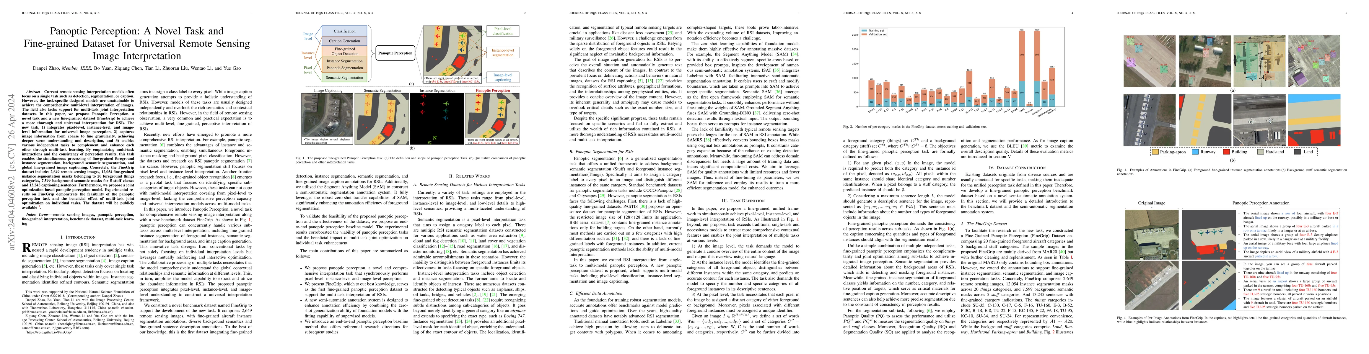 Thumbnail for Panoptic Perception: A Novel Task and Fine-grained Dataset for Universal
  Remote Sensing Image Interpretation