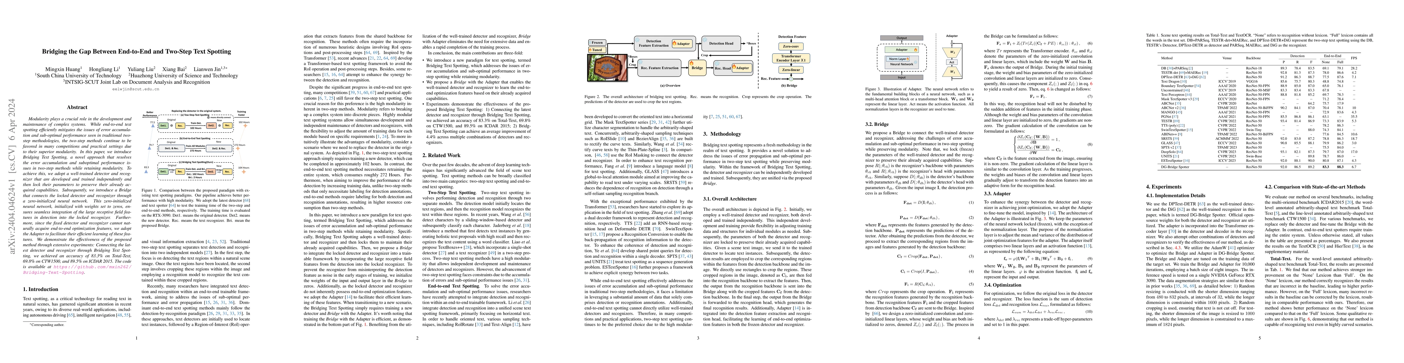 Thumbnail for Bridging the Gap Between End-to-End and Two-Step Text Spotting