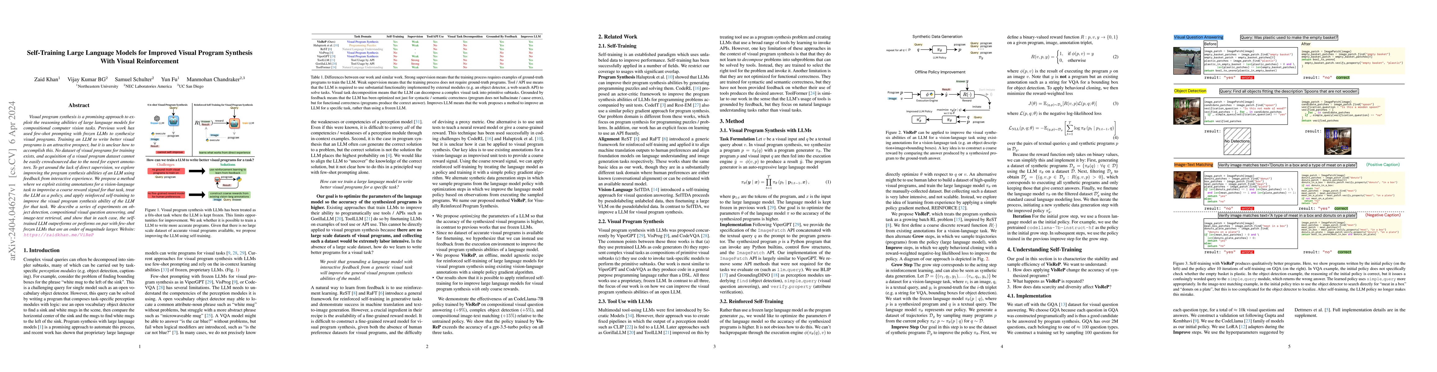 Thumbnail for Self-Training Large Language Models for Improved Visual Program
  Synthesis With Visual Reinforcement