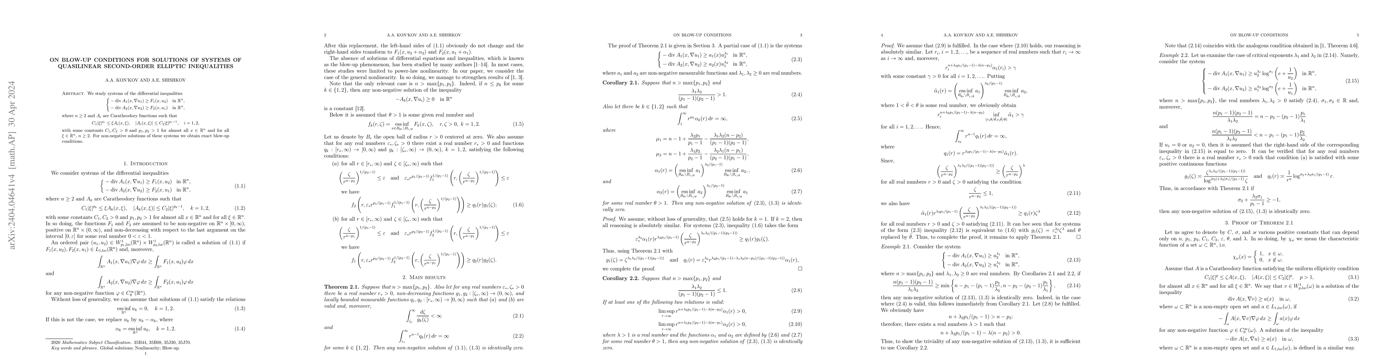 Thumbnail for On blow-up conditions for solutions of systems of quasilinear
  second-order elliptic inequalities