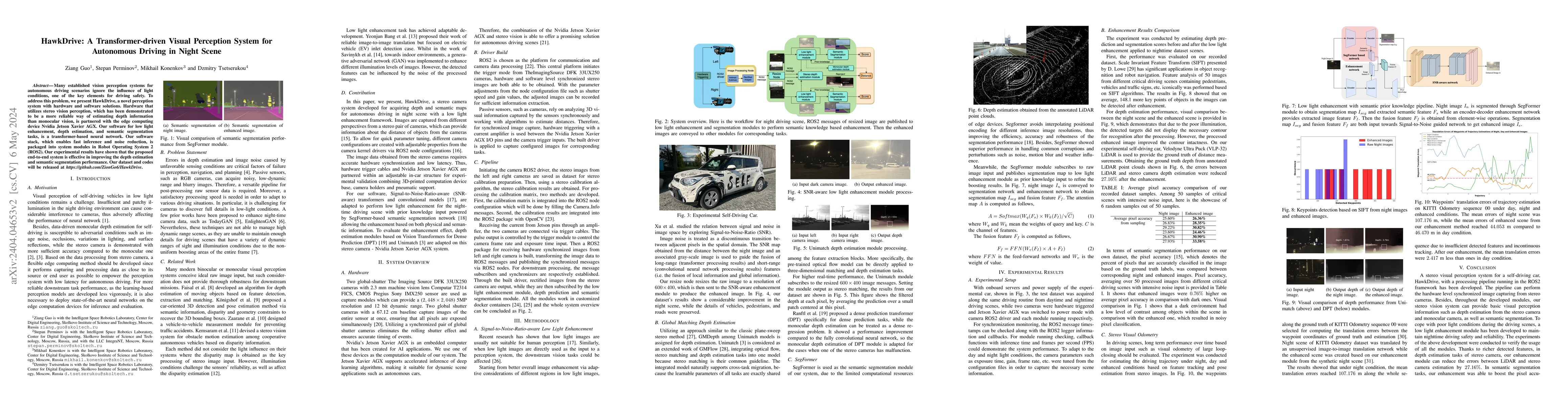 Thumbnail for HawkDrive: A Transformer-driven Visual Perception System for Autonomous
  Driving in Night Scene
