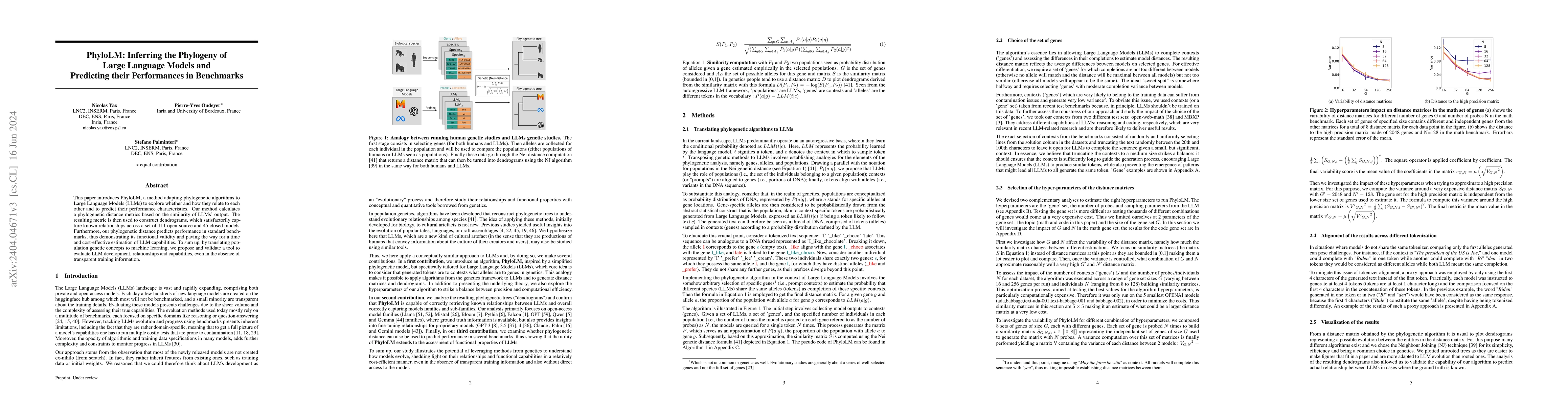 Thumbnail for PhyloLM : Inferring the Phylogeny of Large Language Models and
  Predicting their Performances in Benchmarks