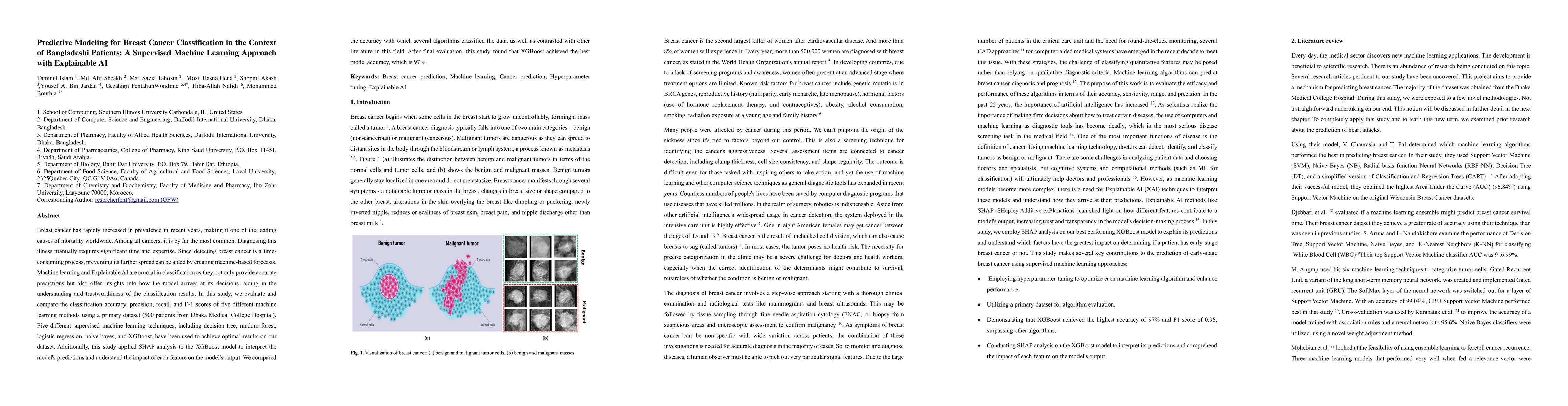 Thumbnail for Predictive Modeling for Breast Cancer Classification in the Context of
  Bangladeshi Patients: A Supervised Machine Learning Approach with Explainable
  AI