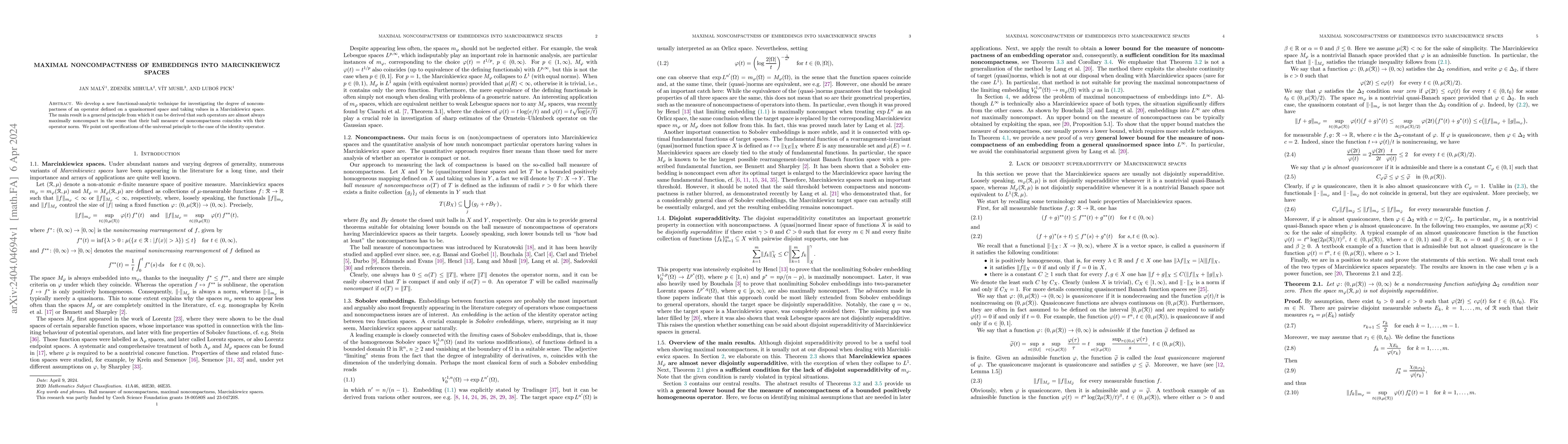 Thumbnail for Maximal noncompactness of embeddings into Marcinkiewicz spaces