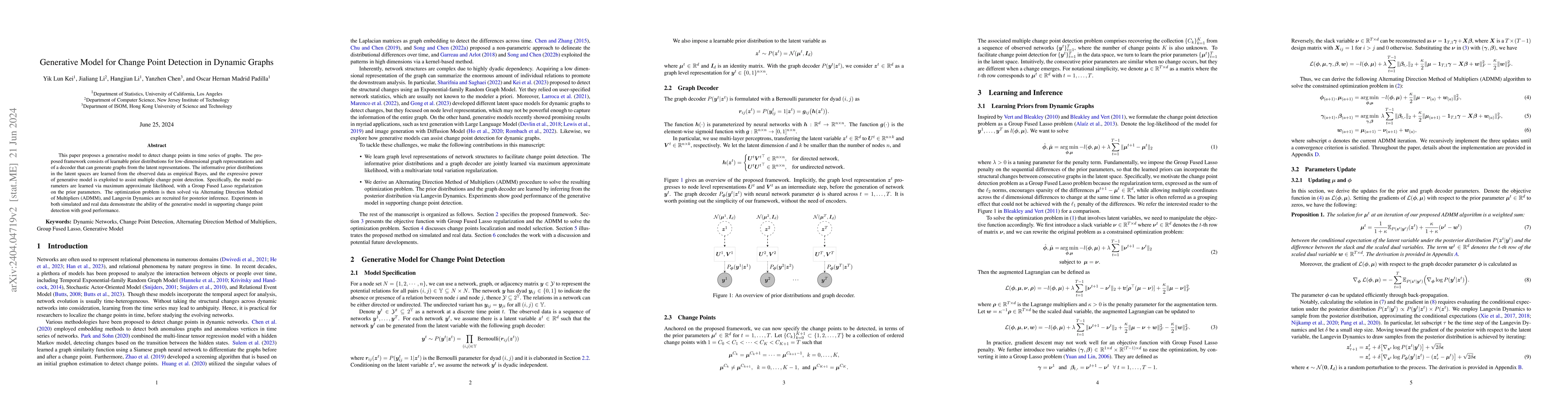 Thumbnail for Generative Model for Change Point Detection in Dynamic Graphs