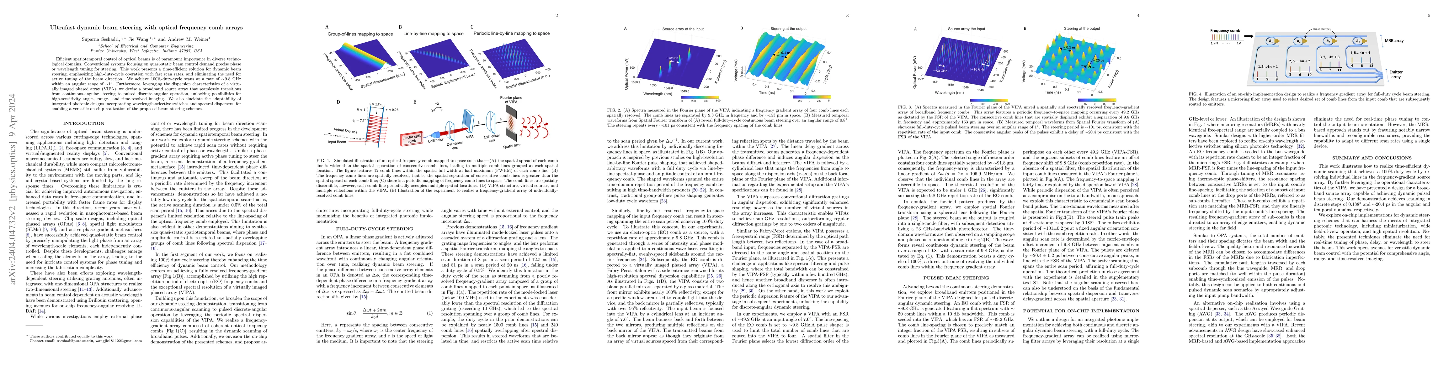 Thumbnail for Ultrafast dynamic beam steering with optical frequency comb arrays