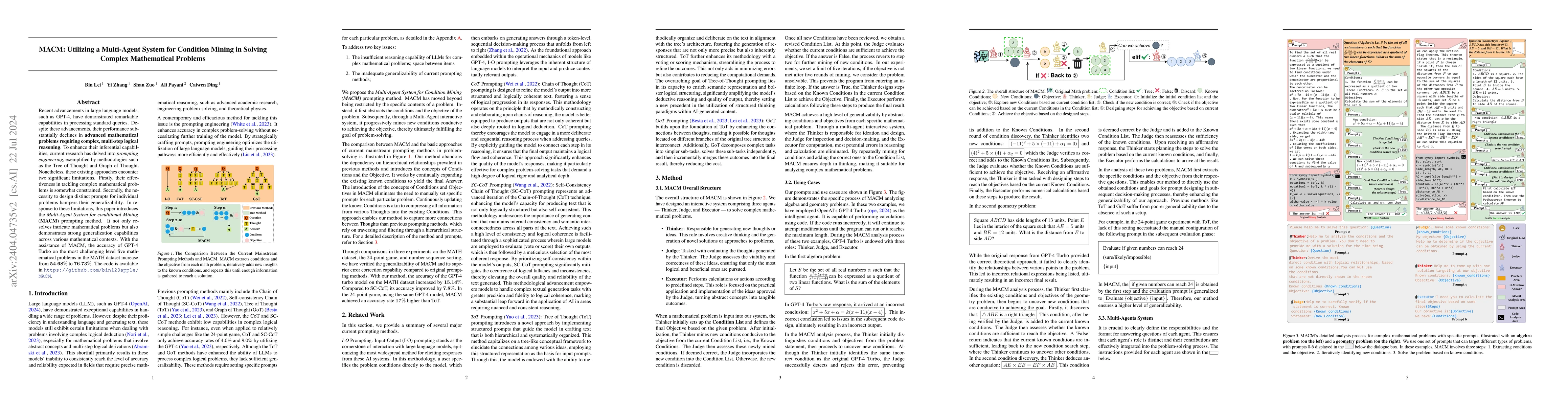 Thumbnail for MACM: Utilizing a Multi-Agent System for Condition Mining in Solving
  Complex Mathematical Problems