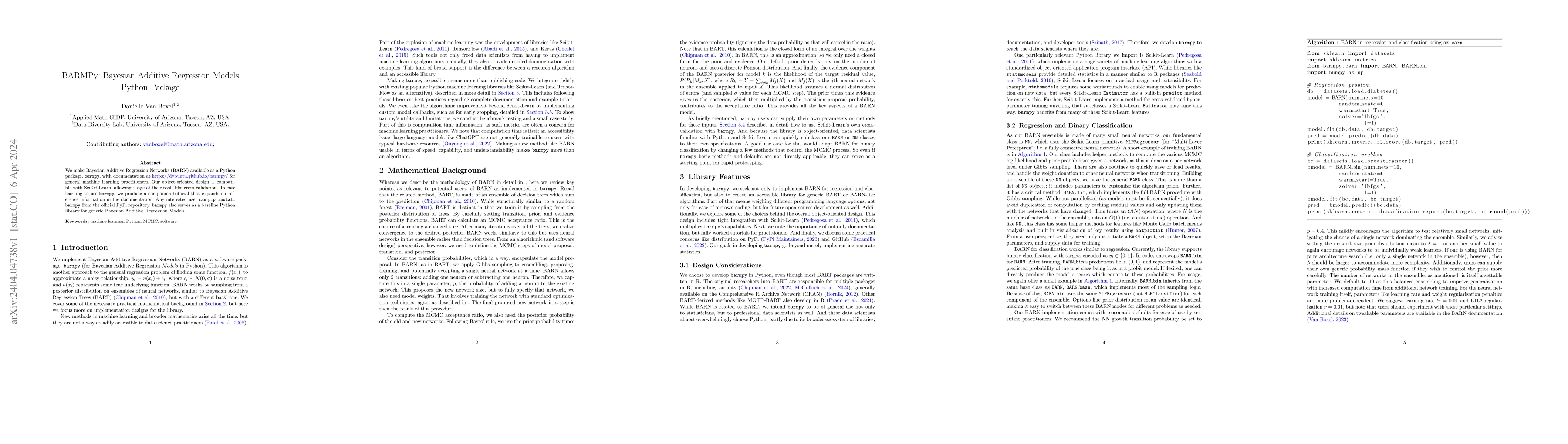 Thumbnail for BARMPy: Bayesian Additive Regression Models Python Package