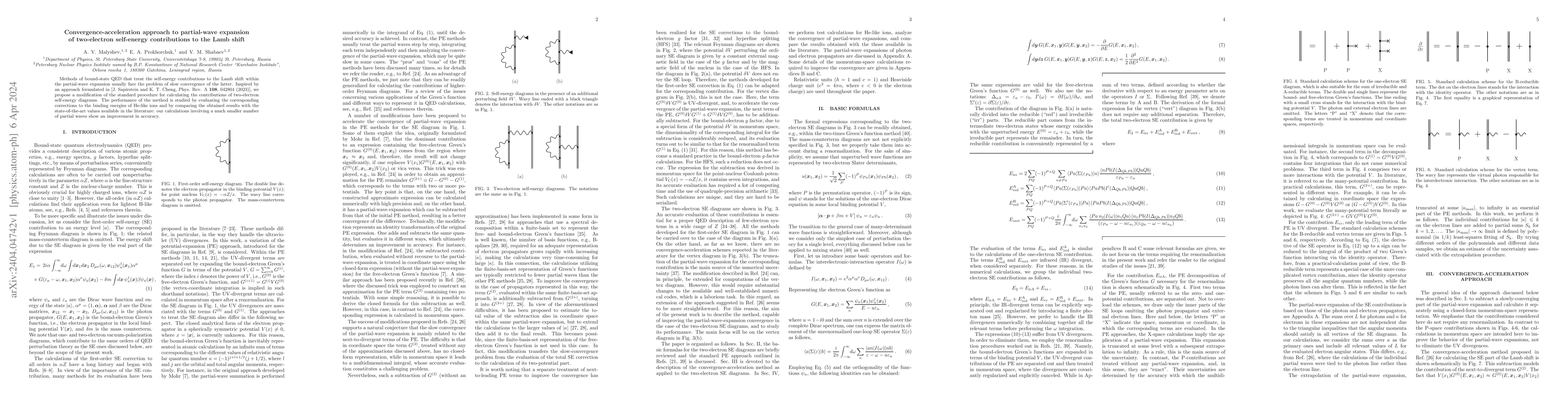 Thumbnail for Convergence-acceleration approach to partial-wave expansion of
  two-electron self-energy contributions to the Lamb shift