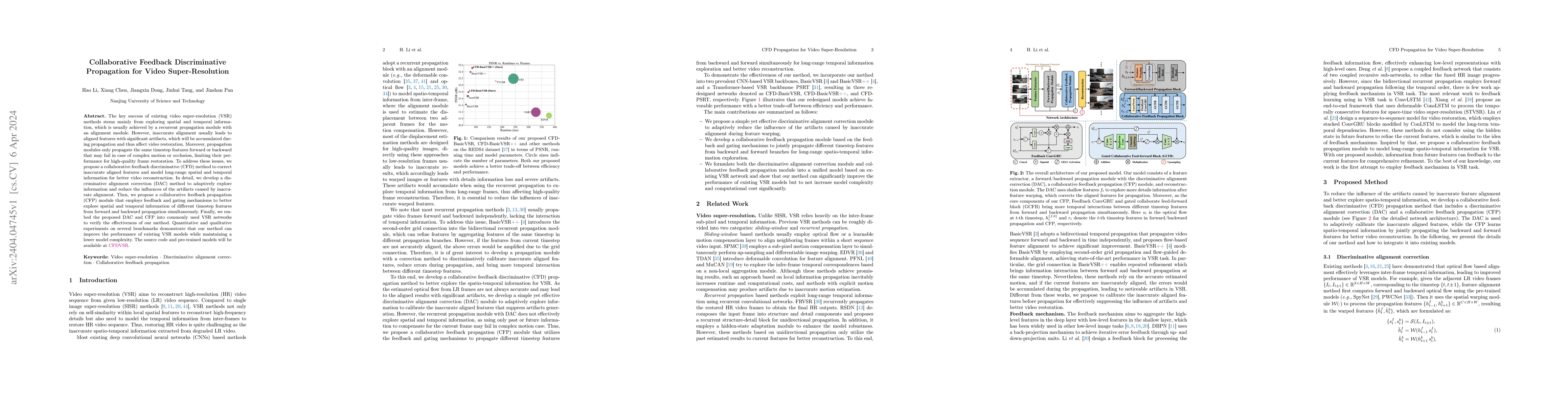 Thumbnail for Collaborative Feedback Discriminative Propagation for Video
  Super-Resolution