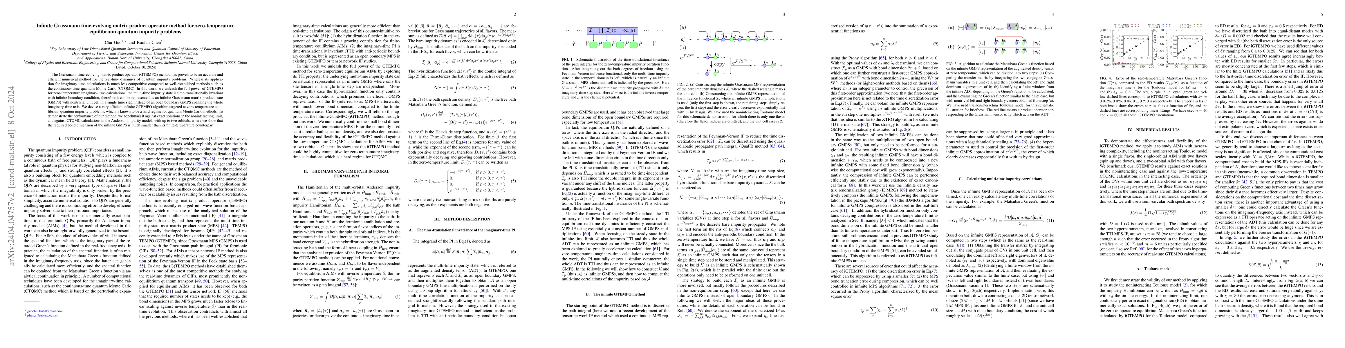 Thumbnail for Infinite Grassmann time-evolving matrix product operator method for
  zero-temperature equilibrium quantum impurity problems