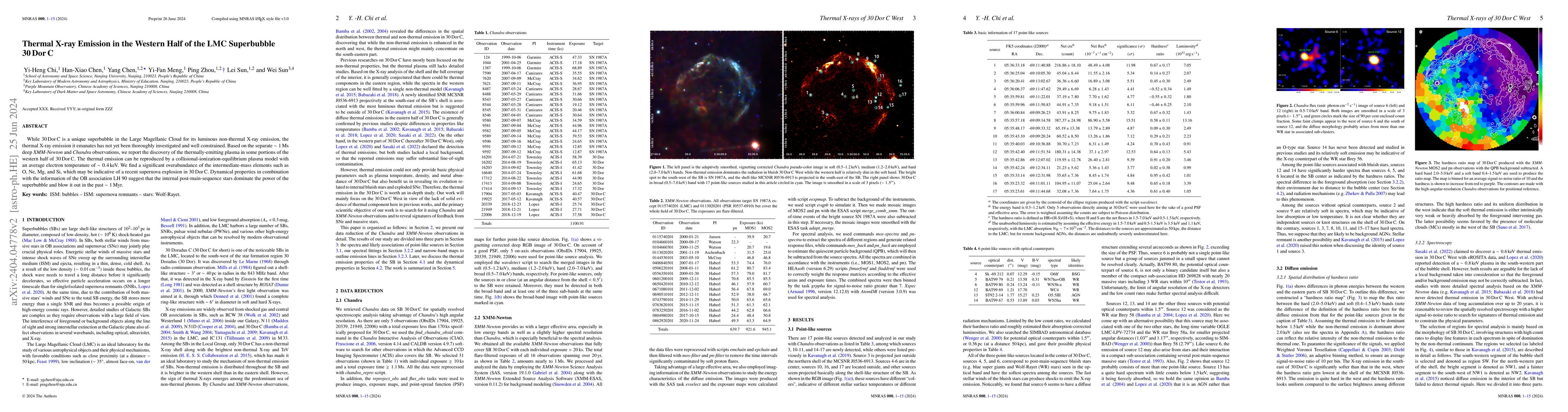 Thumbnail for Thermal X-ray Emission in the Western Half of the LMC Superbubble 30 Dor
  C