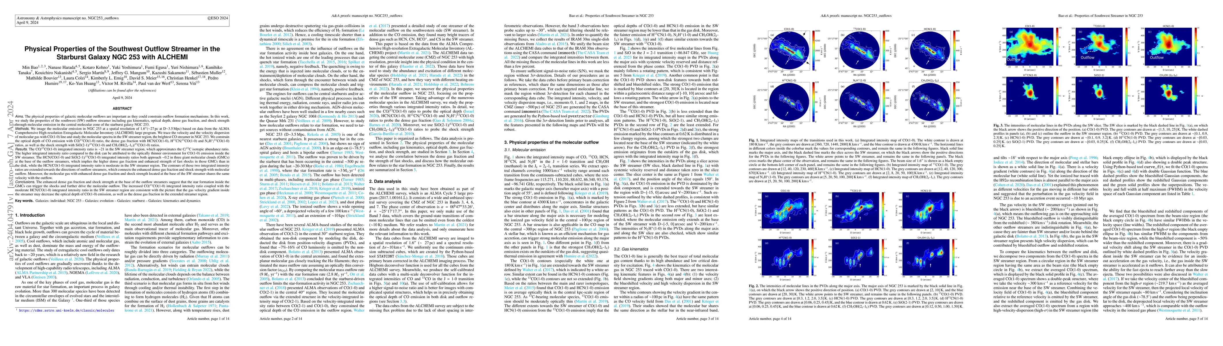 Thumbnail for Physical Properties of the Southwest Outflow Streamer in the Starburst
  Galaxy NGC 253 with ALCHEMI