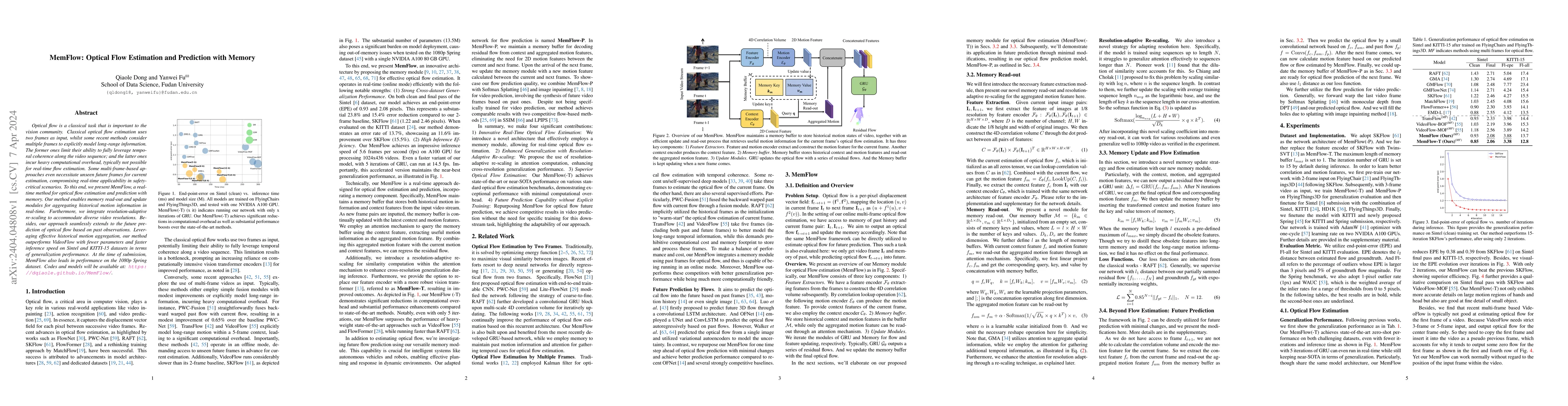 Thumbnail for MemFlow: Optical Flow Estimation and Prediction with Memory