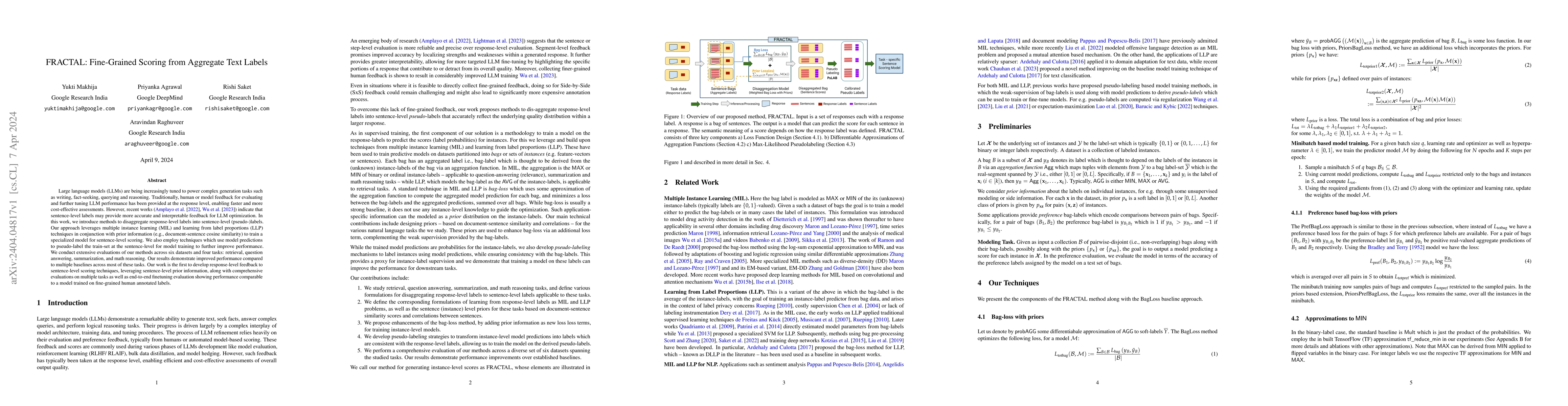 Thumbnail for FRACTAL: Fine-Grained Scoring from Aggregate Text Labels