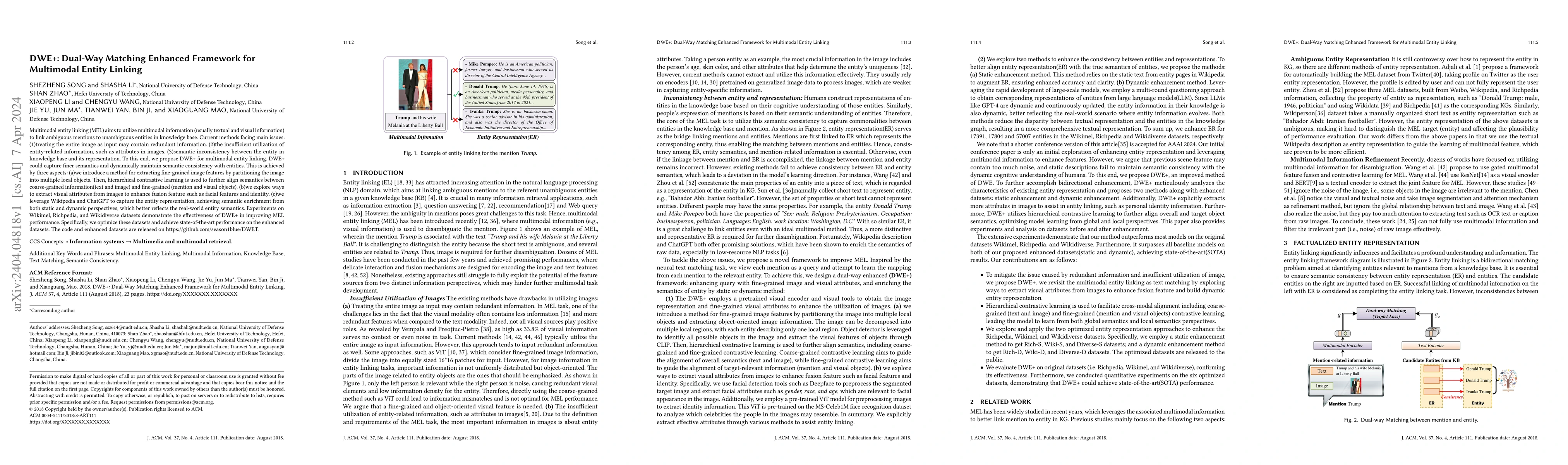 Thumbnail for DWE+: Dual-Way Matching Enhanced Framework for Multimodal Entity Linking