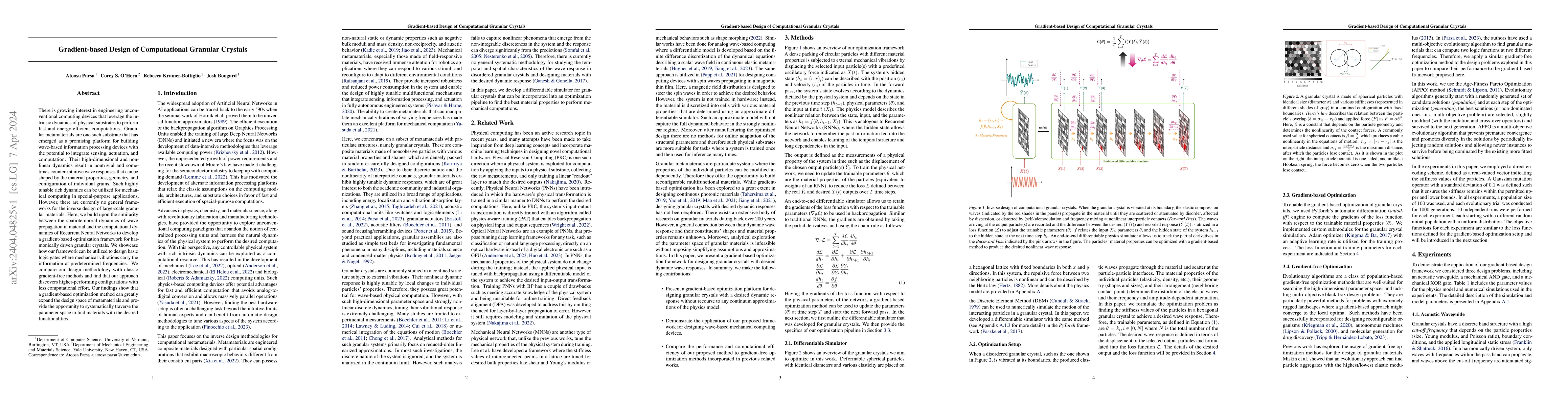 Thumbnail for Gradient-based Design of Computational Granular Crystals