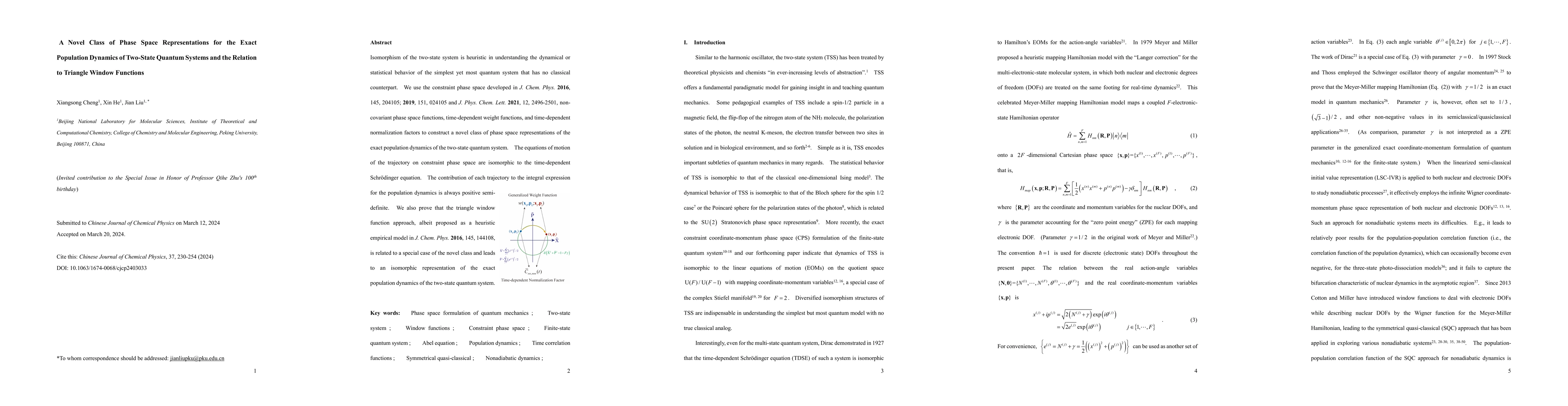 Thumbnail for A Novel Class of Phase Space Representations for the Exact Population
  Dynamics of Two-State Quantum Systems and the Relation to Triangle Window
  Functions
