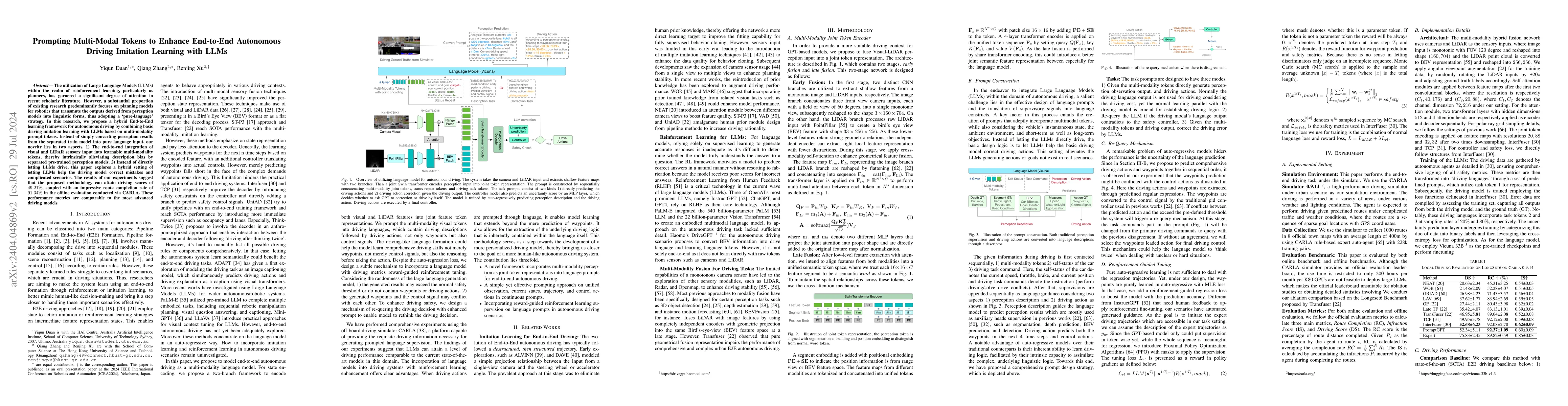 Thumbnail for Prompting Multi-Modal Tokens to Enhance End-to-End Autonomous Driving
  Imitation Learning with LLMs