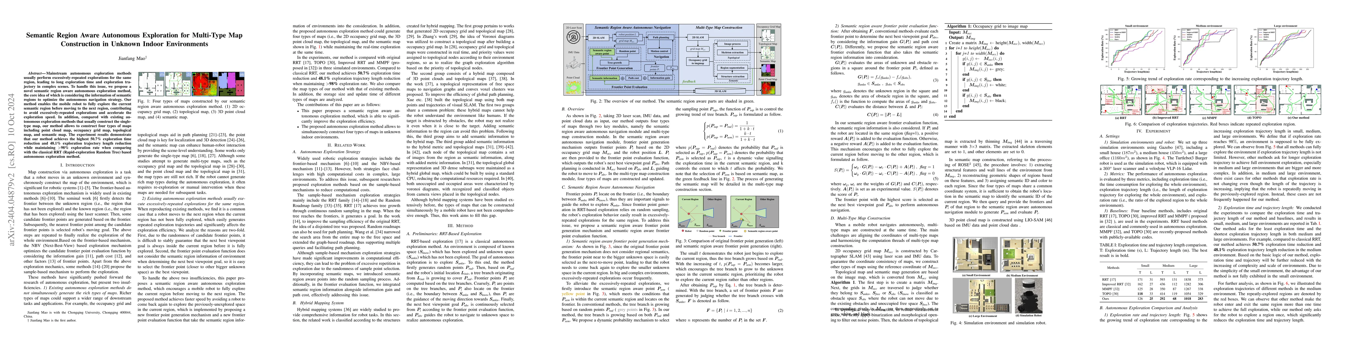 Thumbnail for Multi-Type Map Construction via Semantics-Aware Autonomous Exploration
  in Unknown Indoor Environments