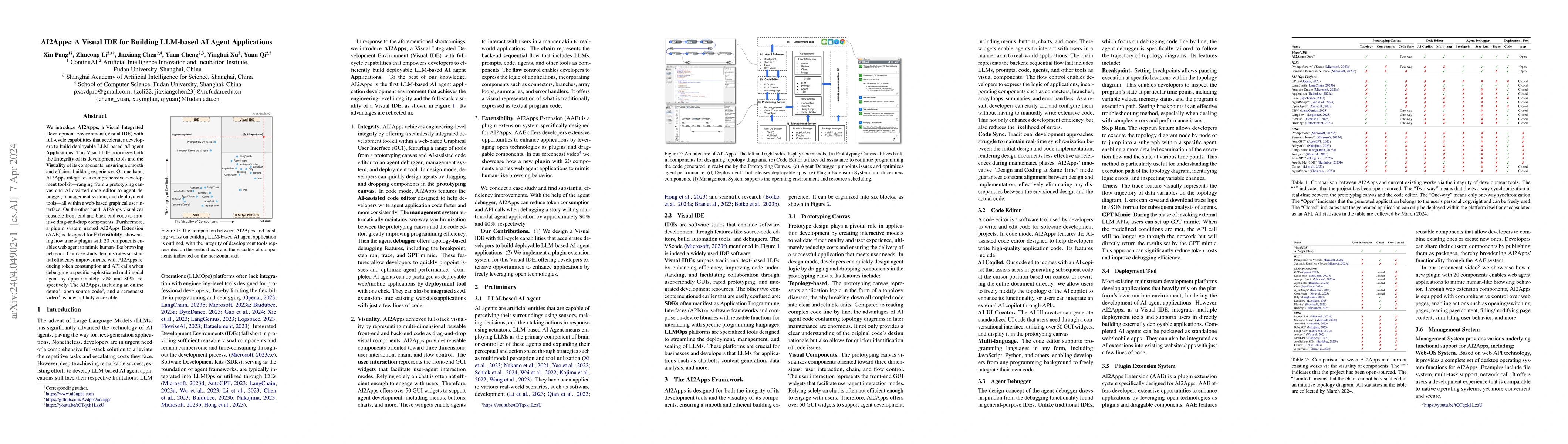 Thumbnail for AI2Apps: A Visual IDE for Building LLM-based AI Agent Applications