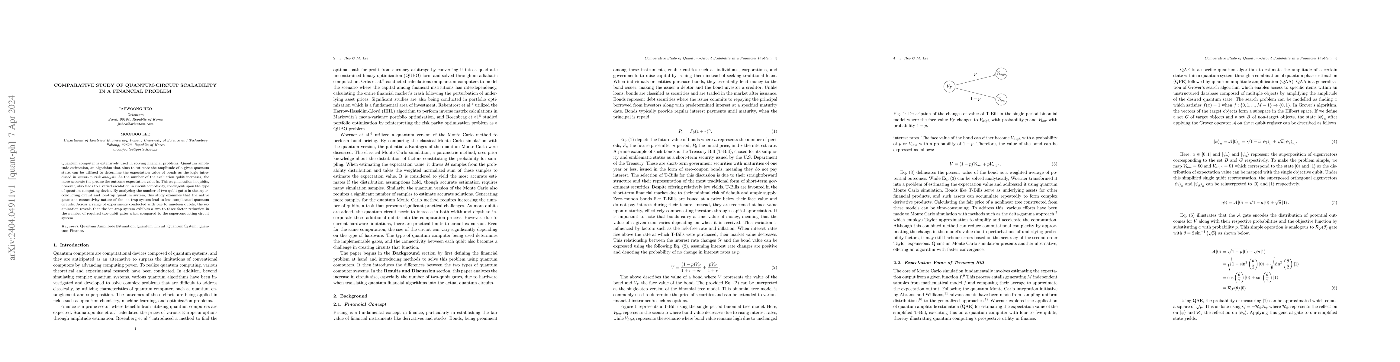 Thumbnail for Comparative Study of Quantum-Circuit Scalability in a Financial Problem