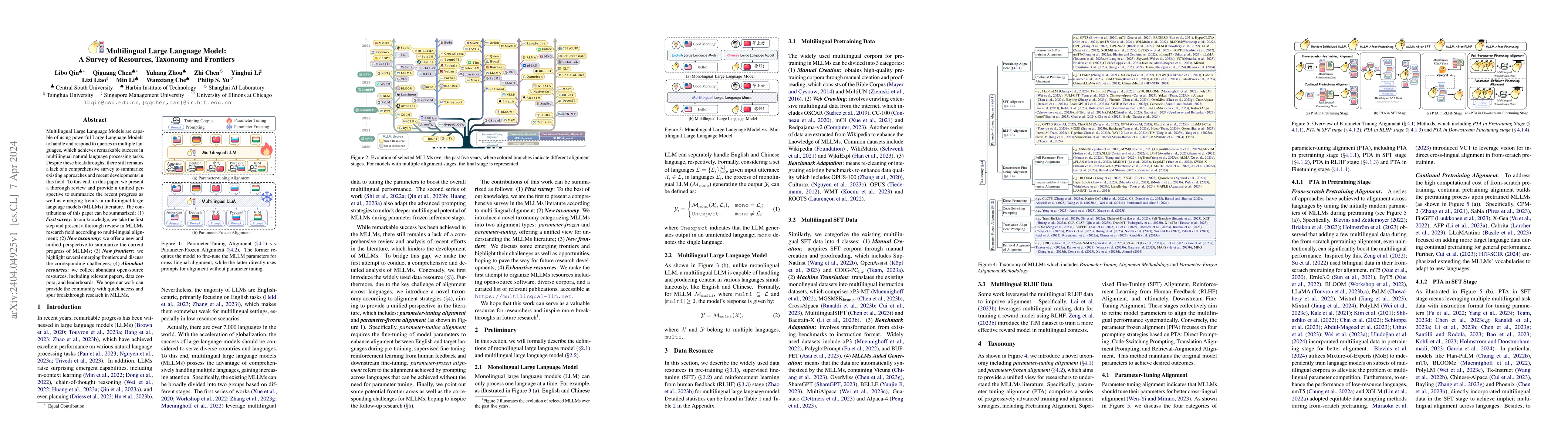 Thumbnail for Multilingual Large Language Model: A Survey of Resources, Taxonomy and
  Frontiers